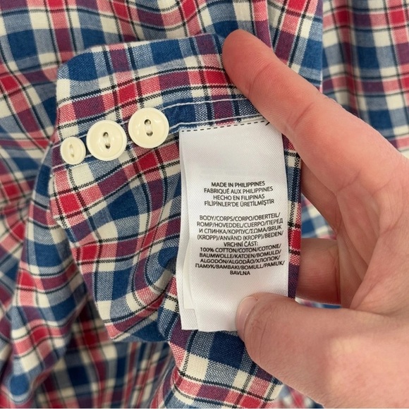 Polo Country Ralph Lauren Men’s Large Classic Fit Indigo Plaid Camp Shirt Casual - Picture 8 of 16